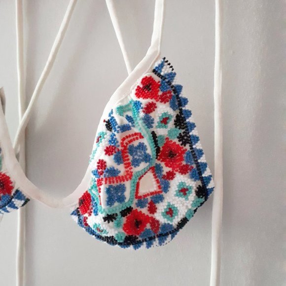 NWT Rococo Sand beaded bikini top & bottom set, S - Picture 11 of 16